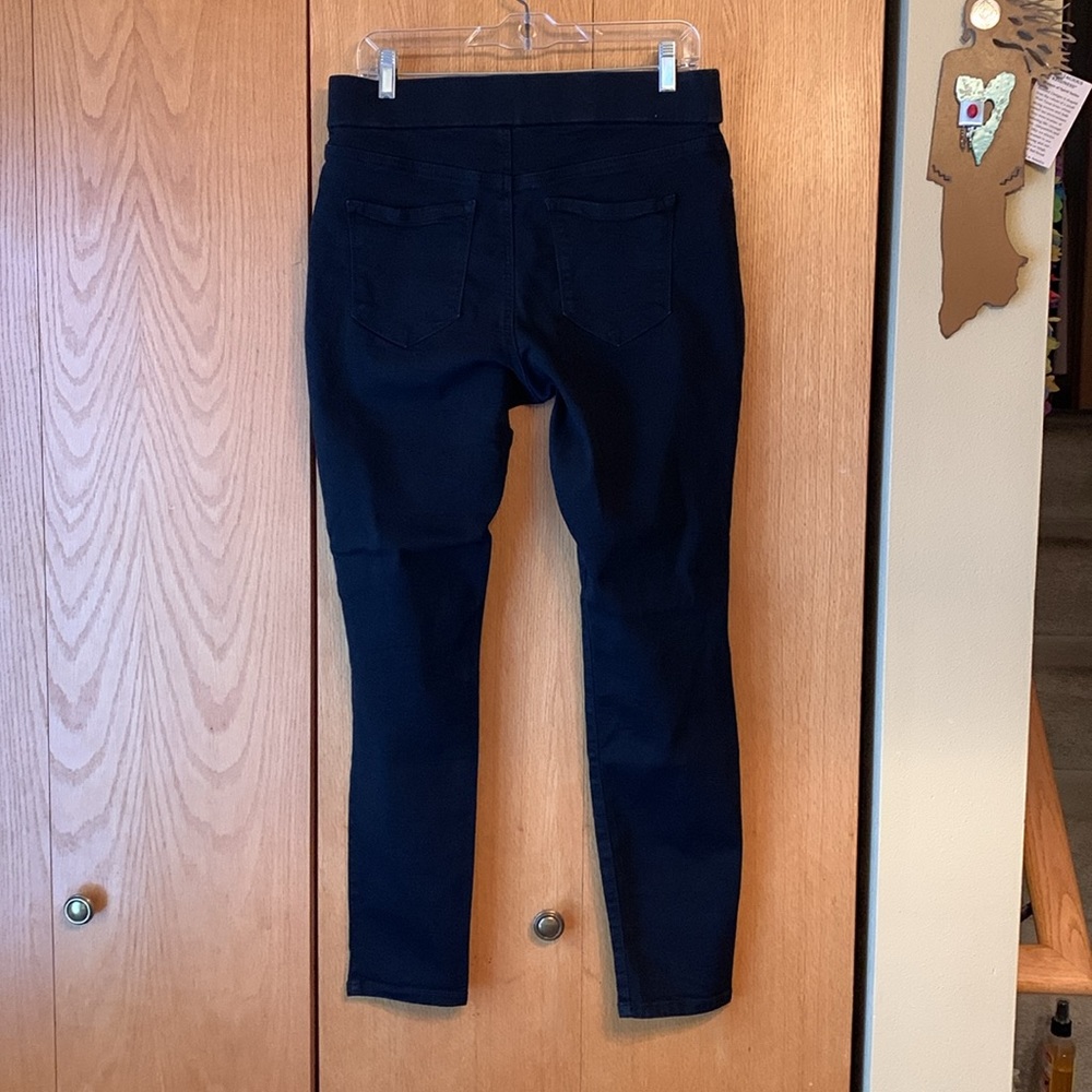 Nine West Black size 10 pull on skinny pants stretchy high rise wide waistband - Picture 6 of 10